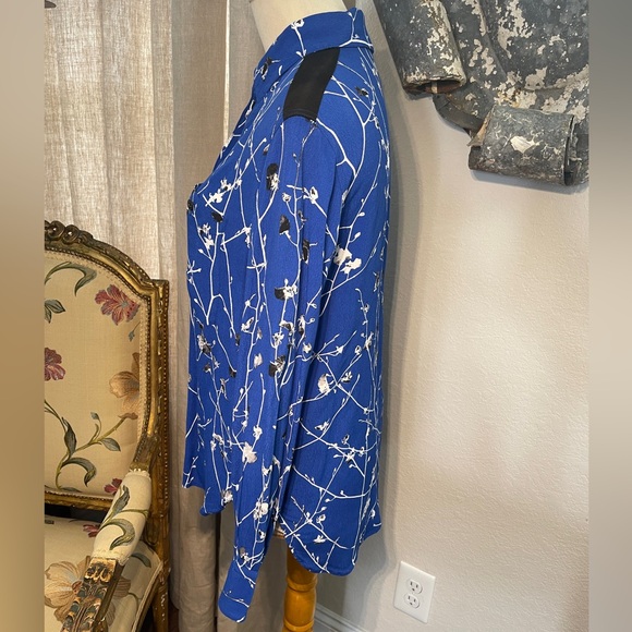 Rag & Bone THERESE BLOUSE White Floral Blossom Print Blouse spread collar Small - Picture 2 of 8